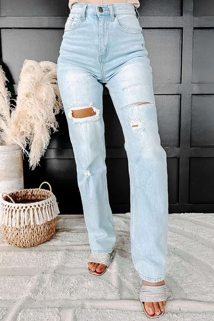 Distressed straight hotsell leg jeans