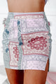 Made You Country Bandana Print Mini Skirt (Multi) - NanaMacs