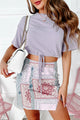 Rolling With The Punches Ribbed Drawstring Hem Crop Top (Lavender) - NanaMacs