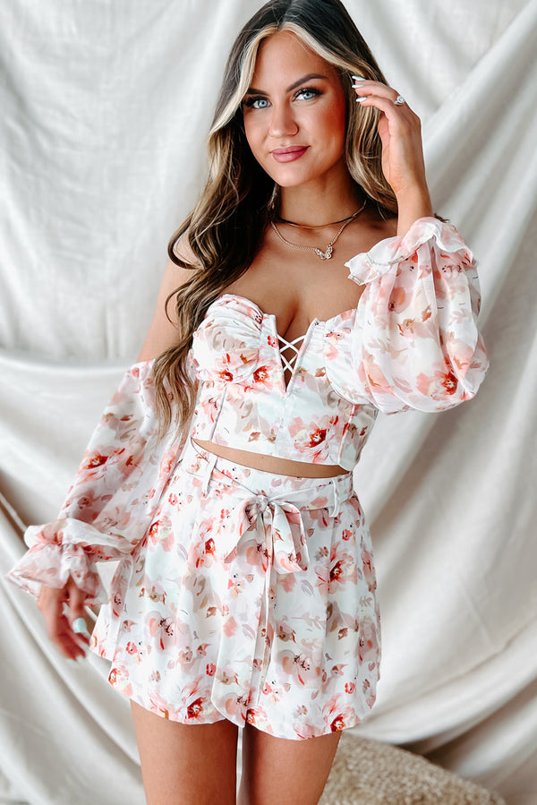 Generous To A Fault Floral Two-Piece Set (Orange) - NanaMacs