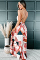 Fractal Fashion Geometric Print Maxi Dress (Mauve) - NanaMacs