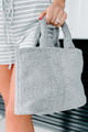 Handle My Own Sherpa Handbag (Grey) - NanaMacs