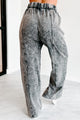 Don't Be Fooled Acid Wash Wide Leg Pants (Ash Black) - NanaMacs