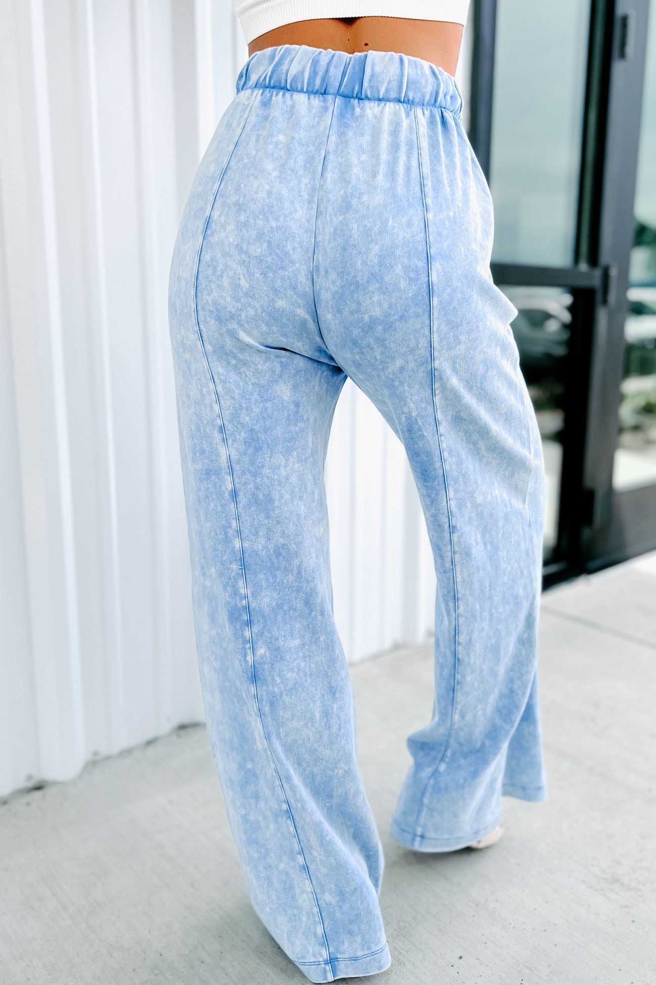 Don't Be Fooled Acid Wash Wide Leg Pants (Deep Sky) - NanaMacs