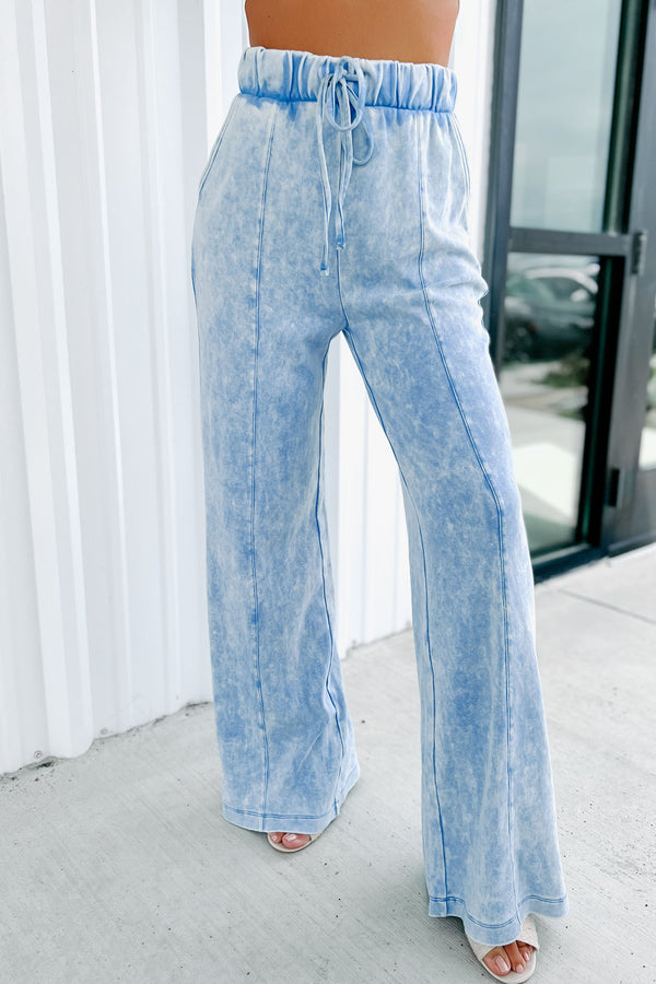 Don't Be Fooled Acid Wash Wide Leg Pants (Deep Sky) - NanaMacs