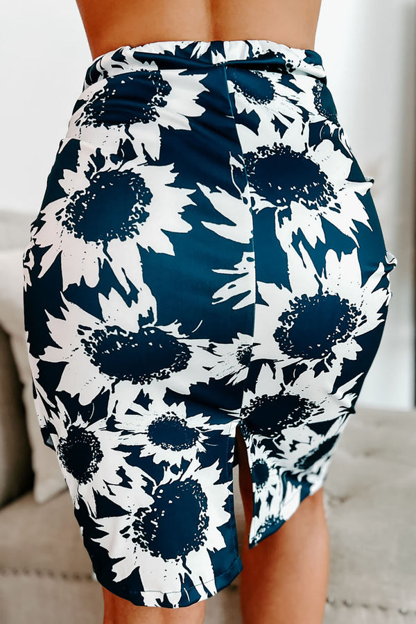 Get Together Floral Two Piece Skirt Set (Navy) - NanaMacs