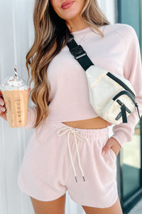 Let Me Be Lazy Fleece Two-Piece Set (Blush) - NanaMacs