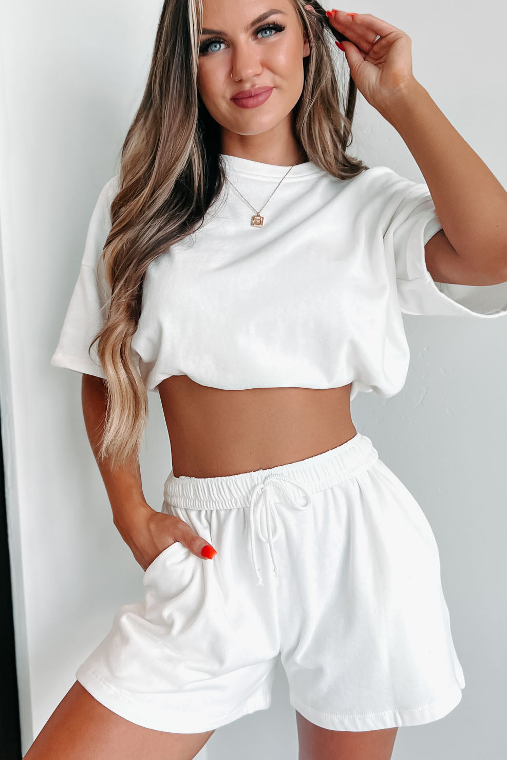 Always Comfy Terry Cloth Two-Piece Set (Ivory) - NanaMacs