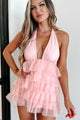 Born To Party Tiered Tulle Mini Dress (Mauve) - NanaMacs