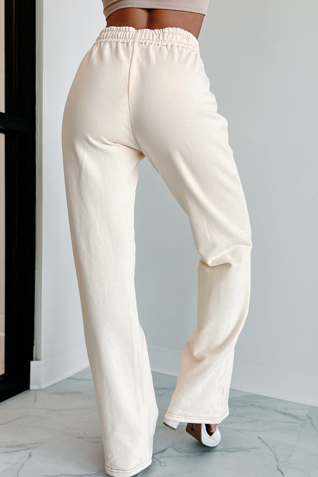 Keeping Casual Wide Leg Pant (Cream) - NanaMacs