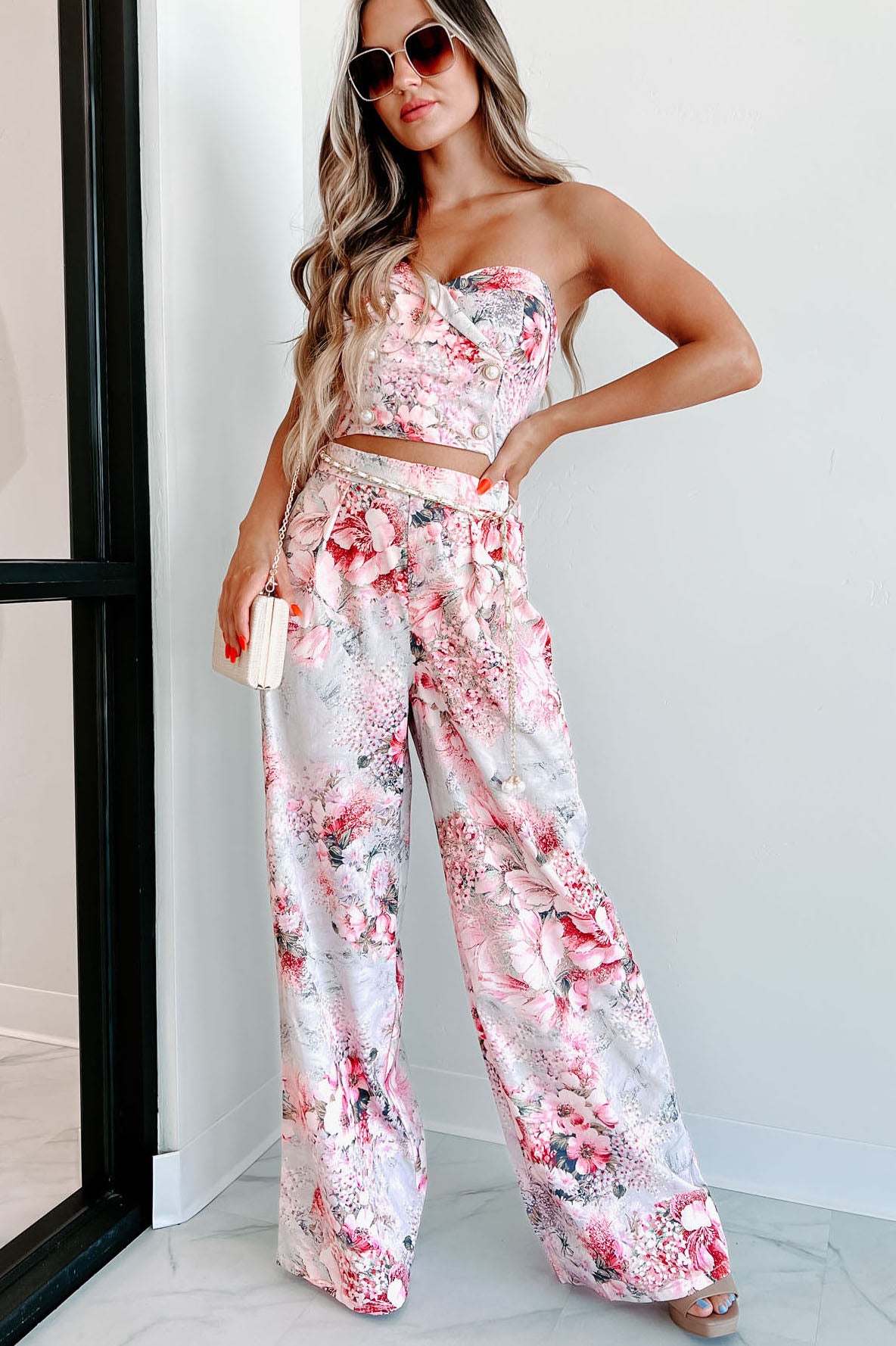 Beautiful Purpose Floral Two-Piece Set (Pink Multi) - NanaMacs