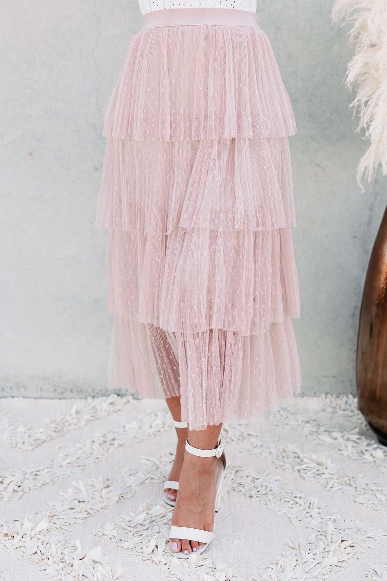 Take A Bow Tiered Tulle Midi Skirt (Mauve) · NanaMacs