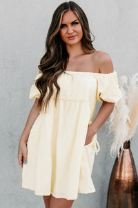 Perfectly Pleasant Textured Off The Shoulder Dress (Almond Cream) - NanaMacs