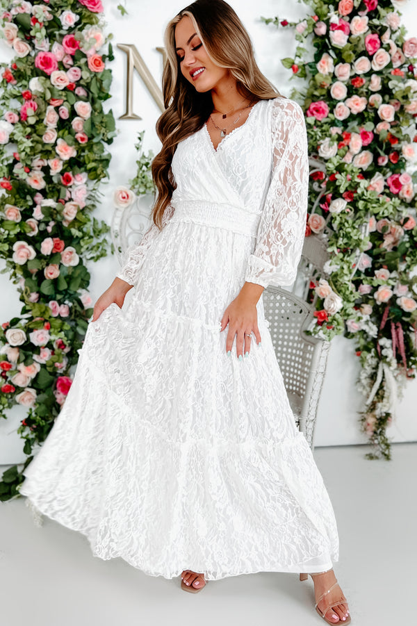 Love You Indefinitely Tiered Lace Maxi Dress (Ivory) - NanaMacs