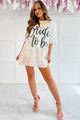 "Bride To Be" Sequin T-Shirt Dress (White) - NanaMacs