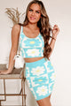 Flower Hour Daisy Print Two-Piece Set (Aqua) - NanaMacs