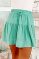 Hoping For Happiness Gingham Plaid Mini Skirt (Green/White) - NanaMacs