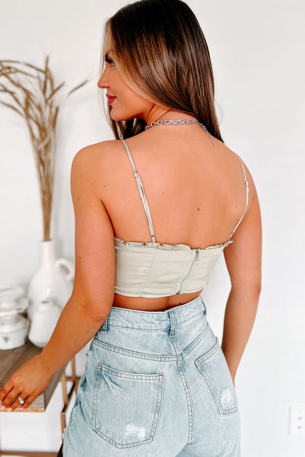 Endless Romance Corset Style Crop Top (Light Green) - NanaMacs