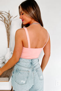 Amaya Seam Detailed Bodysuit (Pink) - NanaMacs