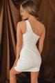 Endless Love One Shoulder Cut-Out Mini Dress (White) - NanaMacs