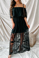 Getting Acquainted Lace Overlay Maxi Dress (Black) - NanaMacs