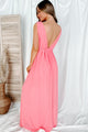 Don't Be Deceived Sleeveless Plunging Neck Raxi (Pink) - NanaMacs