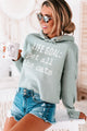 "Life Goal: Pet All The Cats" Cropped Graphic Hoodie (Sage) - Print On Demand - NanaMacs