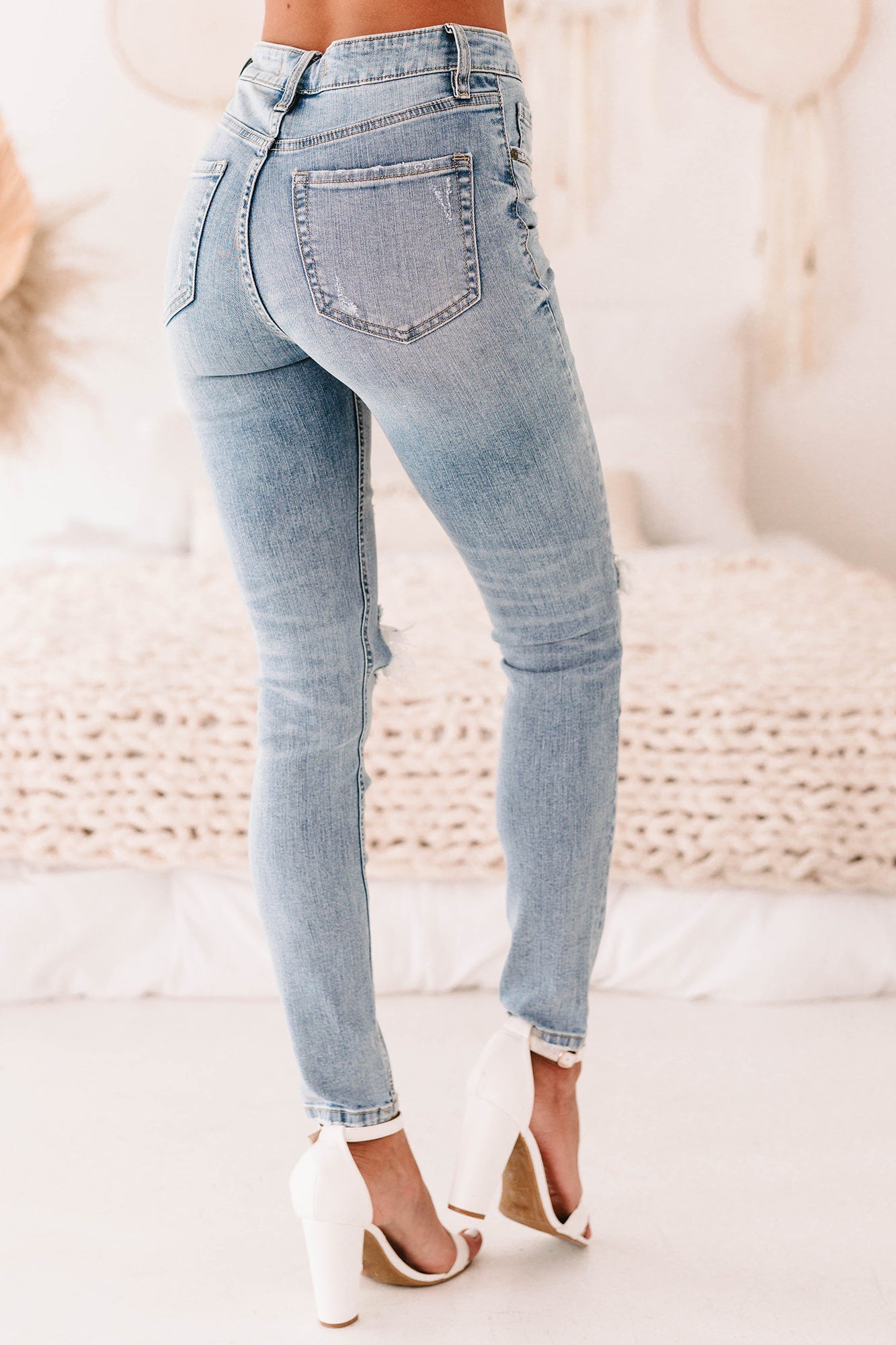 Epic Approach Distressed High Rise Skinny Jeans (Light) · NanaMacs