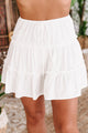 Louella Tiered Satin Ruffled Skirt (Off White) - NanaMacs