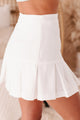 Trend Spotter Pleated Mini Skirt (Off White) - NanaMacs