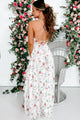 Always Elegant Ruffled Floral Maxi Dress (White) - NanaMacs