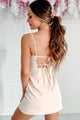 Choosing To Love Tie-Back Mini Dress (Sand) - NanaMacs