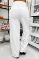 Crunching Numbers High Waisted Straight Leg Pants (White) - NanaMacs
