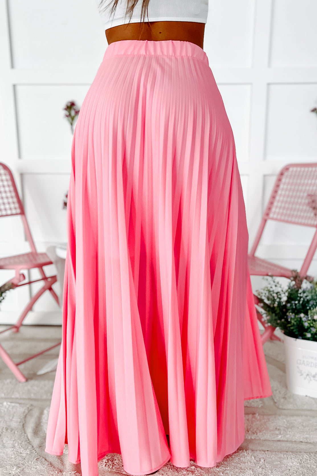 Endless Affection Pleated Maxi Skirt (Rose Pink) - NanaMacs