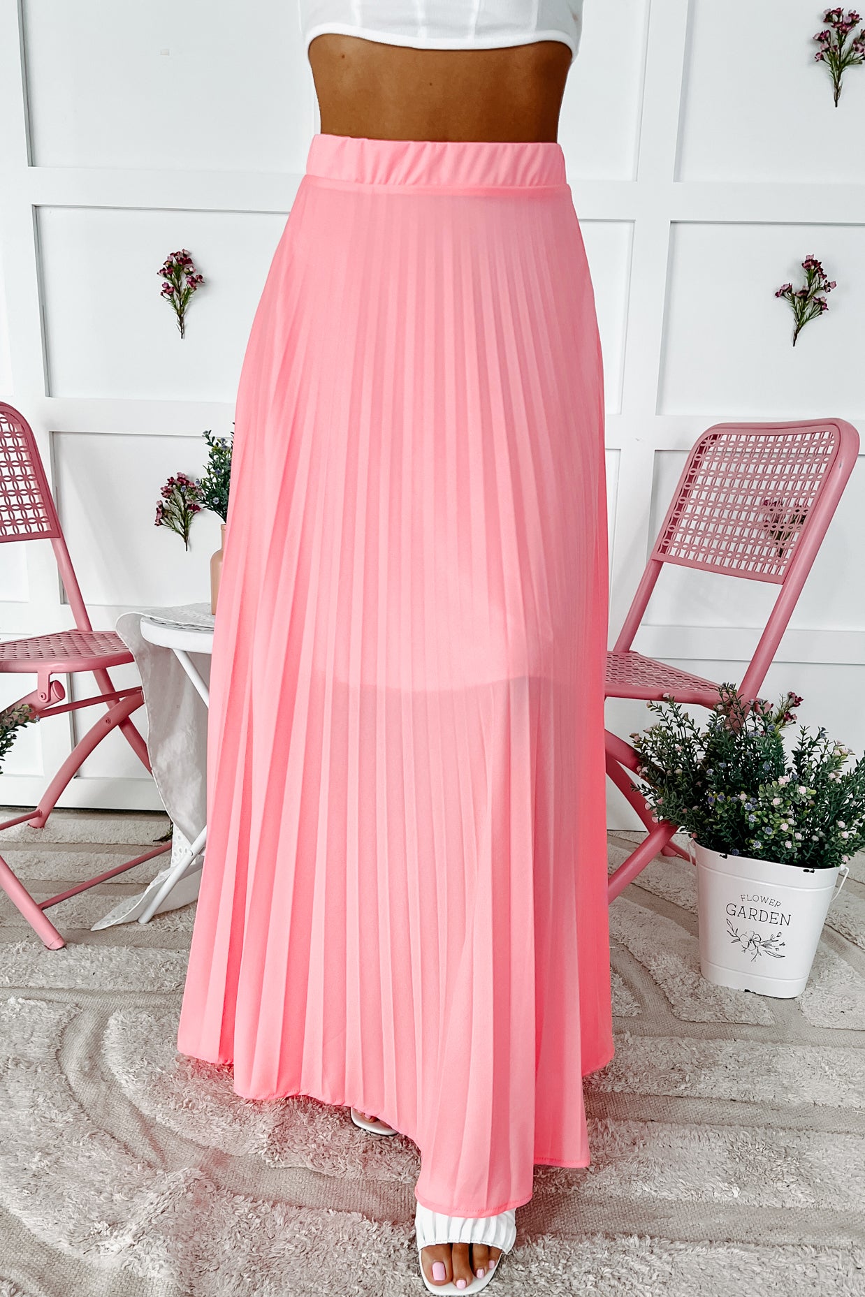 Endless Affection Pleated Maxi Skirt (Rose Pink) - NanaMacs