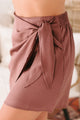 Shawna Tie-Front Mini Skirt (Red Bean) - NanaMacs