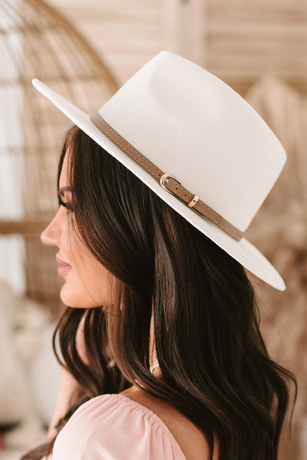 Gorgeous Days Felt Fedora Hat (Ivory) - NanaMacs