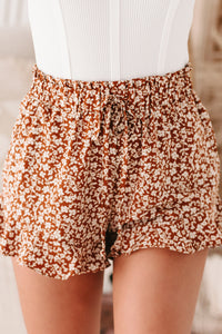 Way Of Life Ruffled Floral Print Shorts (Sienna) - NanaMacs