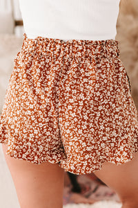 Way Of Life Ruffled Floral Print Shorts (Sienna) - NanaMacs