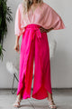 Fulfill Your Dreams Satin Kimono Sleeve Jumpsuit (Hot Pink) - NanaMacs