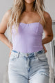 Prepped To Party Ribbed Padded Bodysuit (Lilac) - NanaMacs