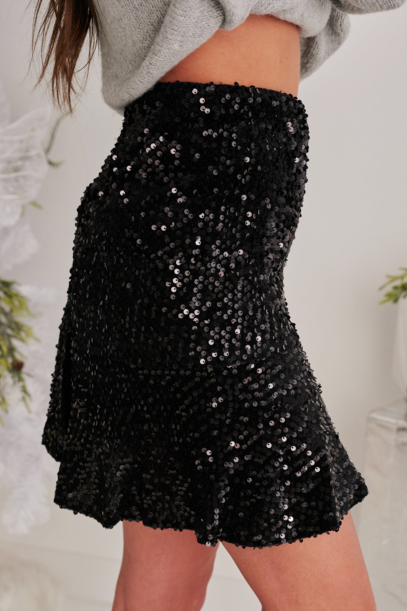 Moment To Shine Sequin Skirt (Black) · NanaMacs