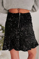 Moment To Shine Sequin Skirt (Black) - NanaMacs