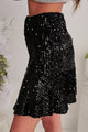 Moment To Shine Sequin Skirt (Black) - NanaMacs
