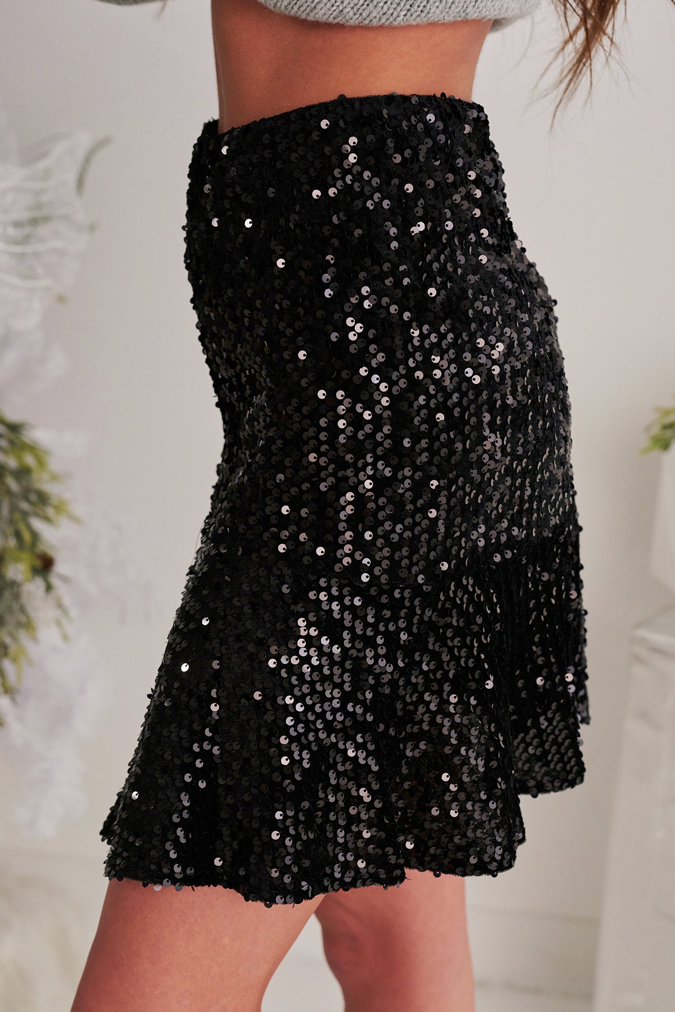 Moment To Shine Sequin Skirt (Black) · NanaMacs