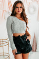 Coolest On The Block One-Shoulder Cropped Sweater (Grey) - NanaMacs