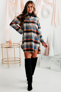 Forever Dreaming Lightweight Plaid Shacket (Orange) - NanaMacs