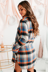 Forever Dreaming Lightweight Plaid Shacket (Orange) - NanaMacs