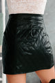 Out Of The Ordinary Quilted Faux Leather Mini Skirt (Black) - NanaMacs