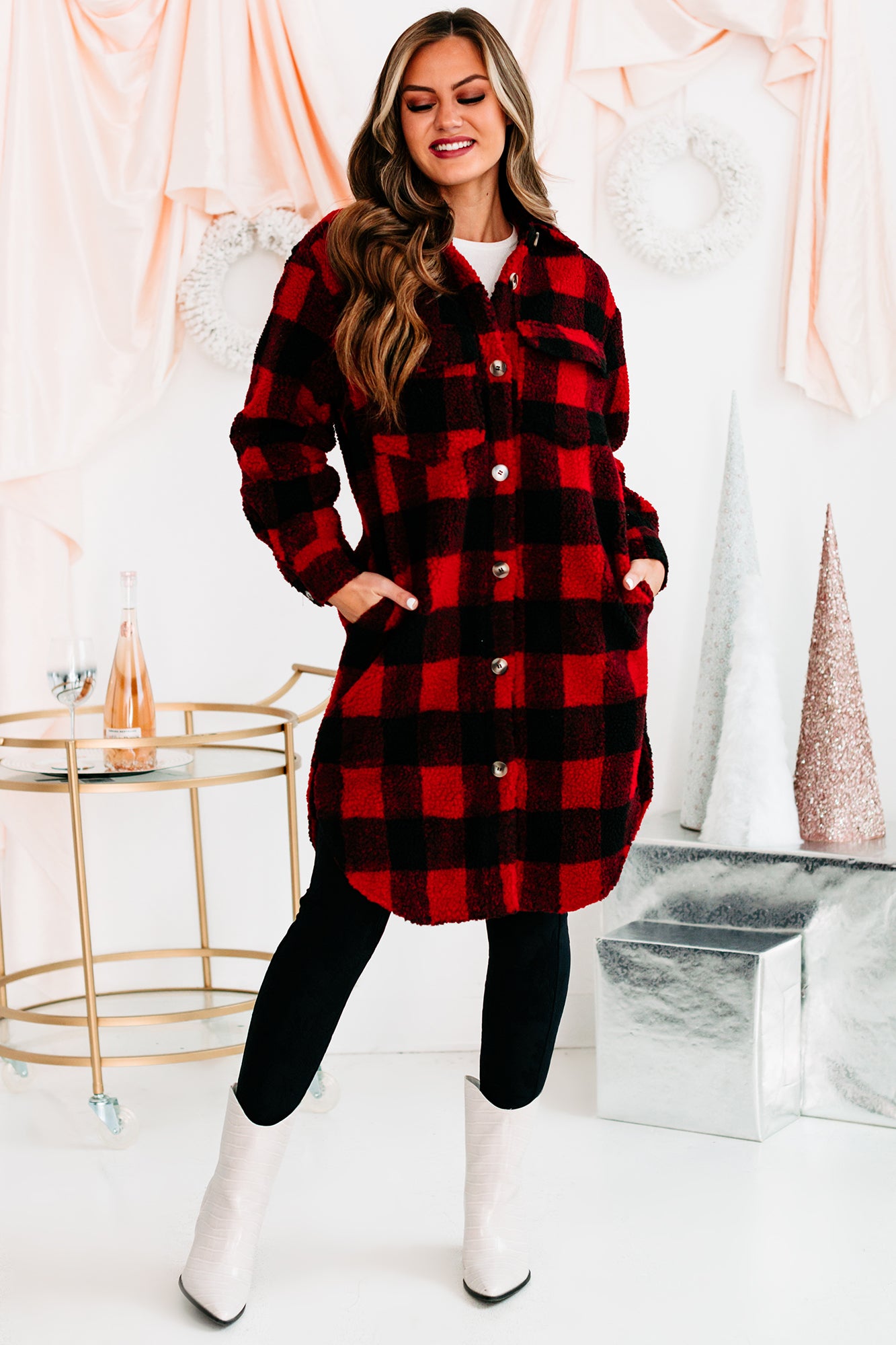 Make Plaid Happen Buffalo Plaid Coat (Red/Black) - NanaMacs